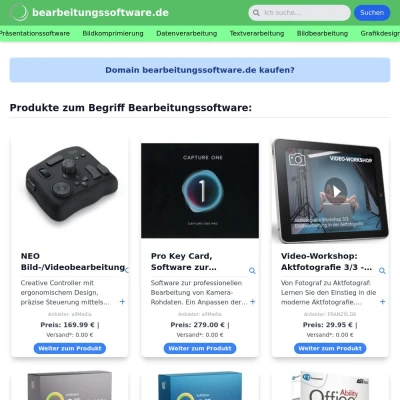 Screenshot bearbeitungssoftware.de