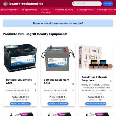 Screenshot beauty-equipment.de