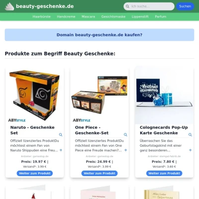 Screenshot beauty-geschenke.de