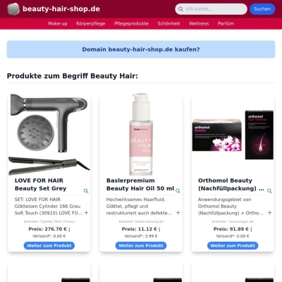 Screenshot beauty-hair-shop.de