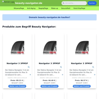 Screenshot beauty-navigator.de