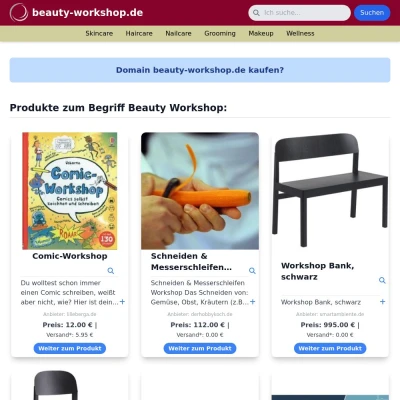 Screenshot beauty-workshop.de