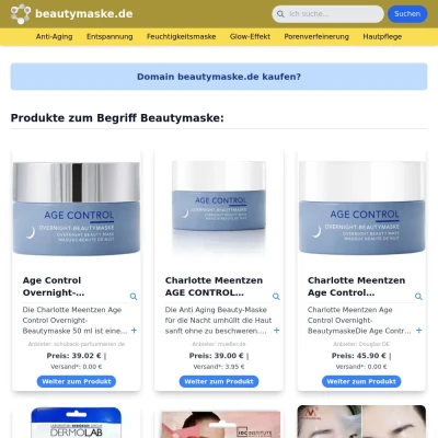 Screenshot beautymaske.de