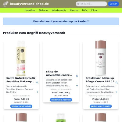 Screenshot beautyversand-shop.de