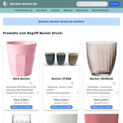 Screenshot becher-druck.de