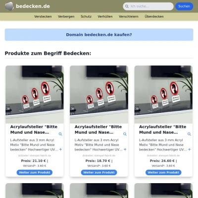 Screenshot bedecken.de