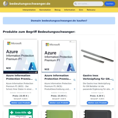 Screenshot bedeutungsschwanger.de