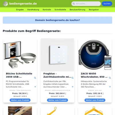 Screenshot bediengeraete.de