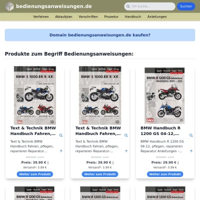Screenshot bedienungsanweisungen.de
