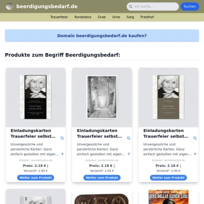 Screenshot beerdigungsbedarf.de