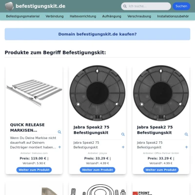 Screenshot befestigungskit.de