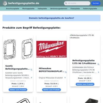 Screenshot befestigungsplatte.de