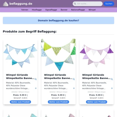 Screenshot beflaggung.de