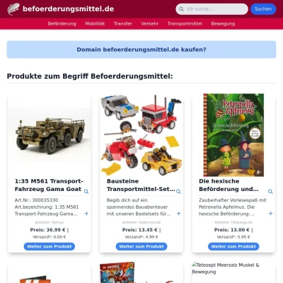 Screenshot befoerderungsmittel.de