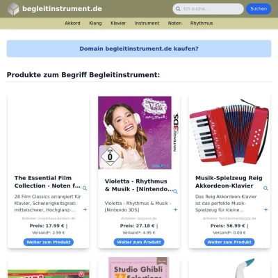 Screenshot begleitinstrument.de