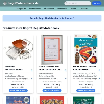 Screenshot begriffsdatenbank.de