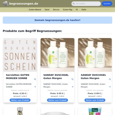 Screenshot begruessungen.de