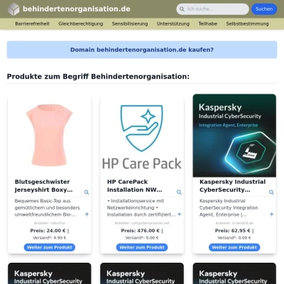 Screenshot behindertenorganisation.de