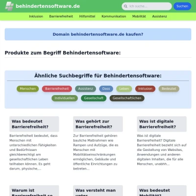 Screenshot behindertensoftware.de