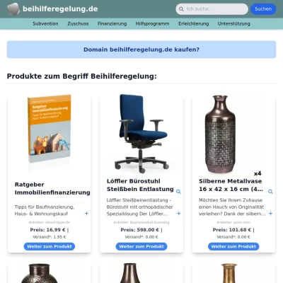 Screenshot beihilferegelung.de