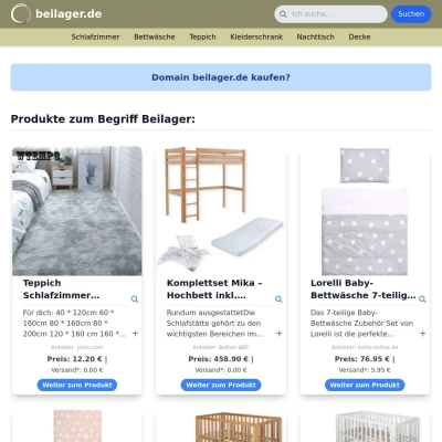 Screenshot beilager.de