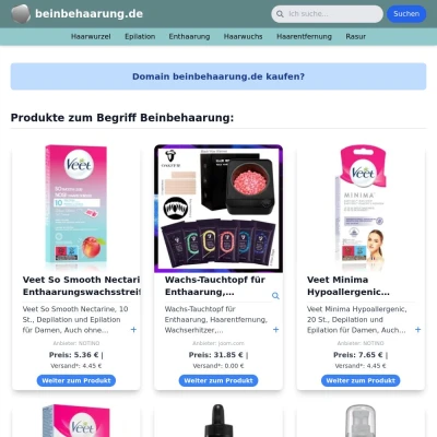 Screenshot beinbehaarung.de