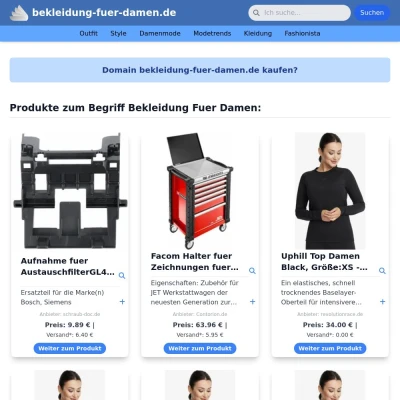 Screenshot bekleidung-fuer-damen.de