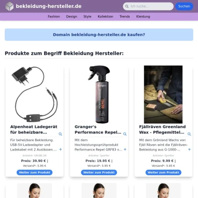 Screenshot bekleidung-hersteller.de