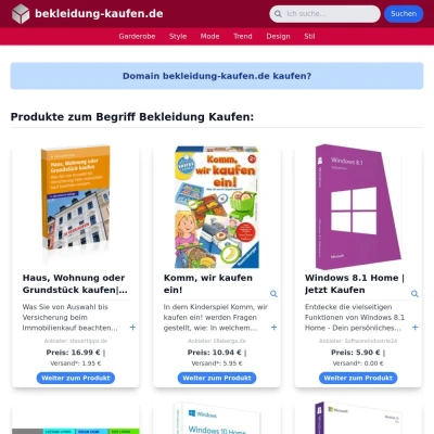 Screenshot bekleidung-kaufen.de