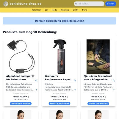 Screenshot bekleidung-shop.de