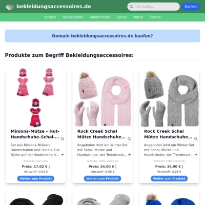 Screenshot bekleidungsaccessoires.de