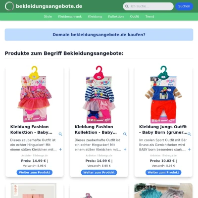 Screenshot bekleidungsangebote.de