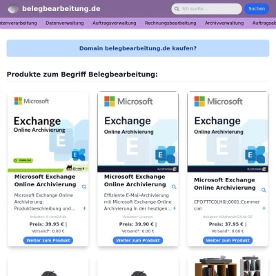 Screenshot belegbearbeitung.de