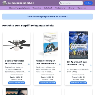 Screenshot belegungseinheit.de