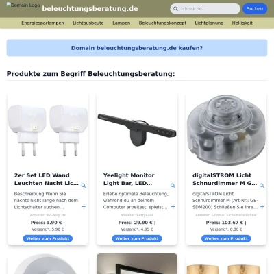 Screenshot beleuchtungsberatung.de