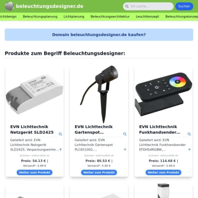 Screenshot beleuchtungsdesigner.de