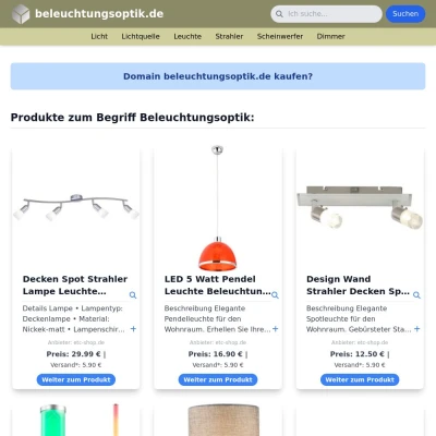 Screenshot beleuchtungsoptik.de