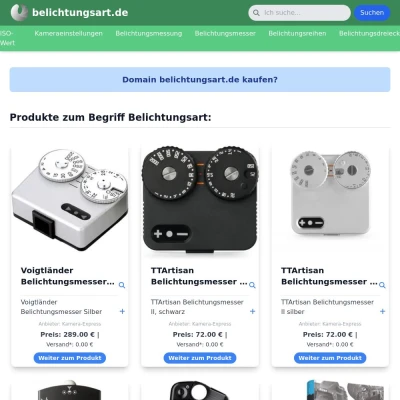 Screenshot belichtungsart.de