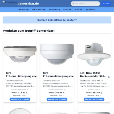 Screenshot bemerkbar.de