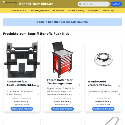Screenshot benefiz-fuer-kids.de