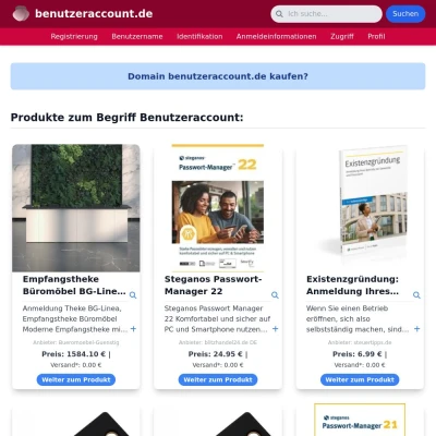 Screenshot benutzeraccount.de