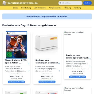 Screenshot benutzungshinweise.de