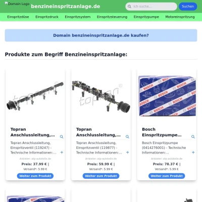 Screenshot benzineinspritzanlage.de