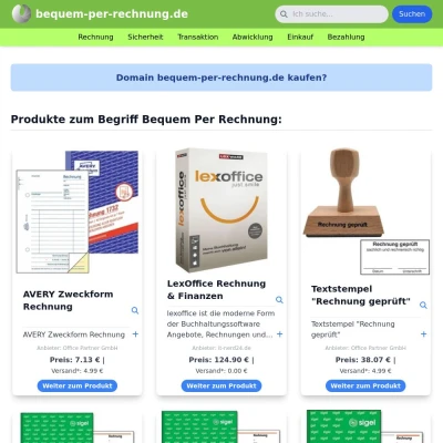 Screenshot bequem-per-rechnung.de