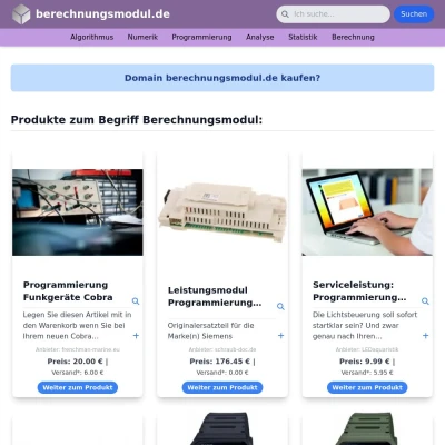 Screenshot berechnungsmodul.de