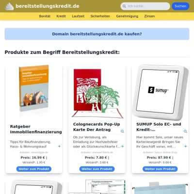 Screenshot bereitstellungskredit.de