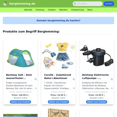 Screenshot berglemming.de