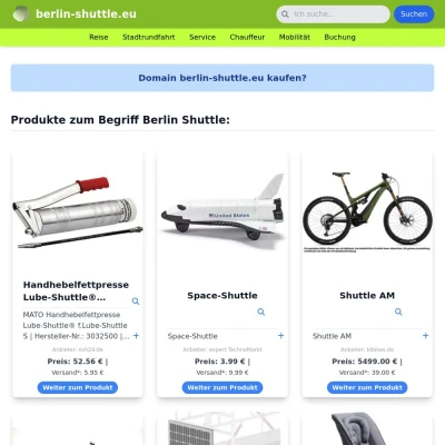Screenshot berlin-shuttle.eu