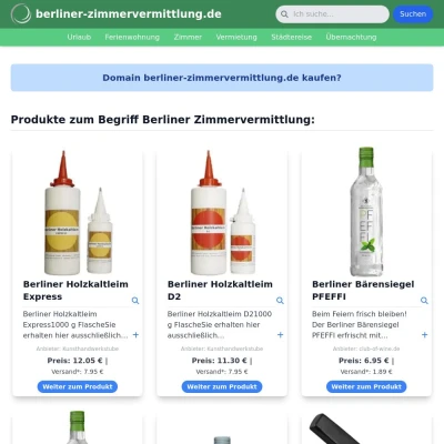 Screenshot berliner-zimmervermittlung.de