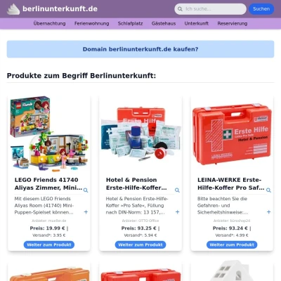 Screenshot berlinunterkunft.de